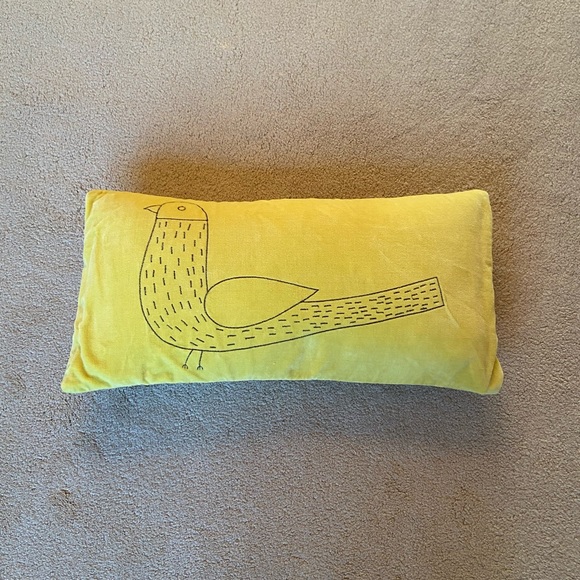 CB2 Other - CB2 - Bird Pillow! Super fun! Yellow velvet.